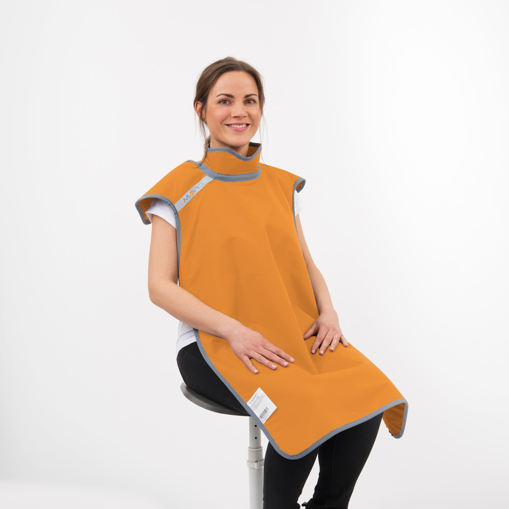 RD644 Dental Apron with Collar in the colour Mandarin.