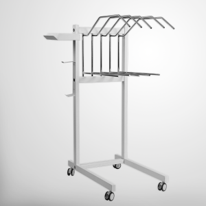 AW426 Mobile storage system with five swivelling brackets.